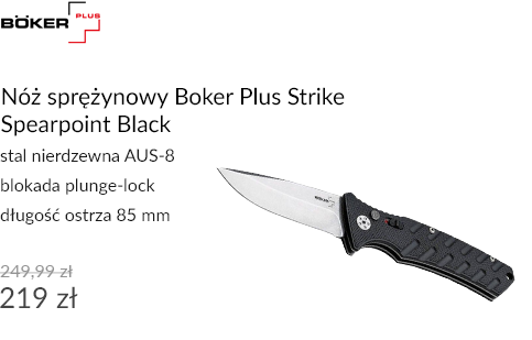 Nóż sprężynowy Boker Plus Strike Spearpoint Black