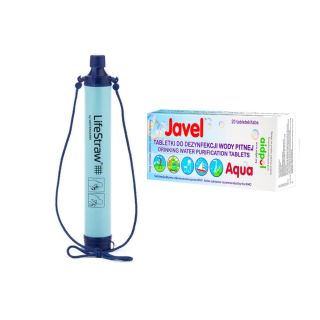 Filtr do wody LifeStraw Personal Blue + Tabletki Javel Aqua