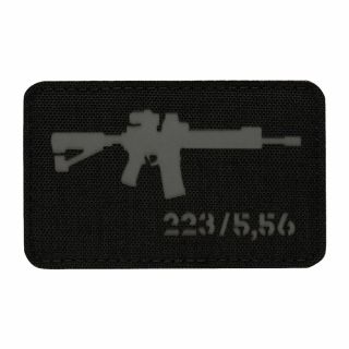 Naszywka M-Tac AR-15 223/5,56 Laser Cut Black/Grey