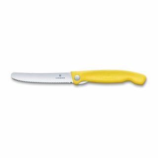 Nóż składany Victorinox Swiss Classic ząbkowany żółty