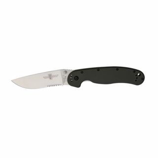 Nóż składany Ontario RAT 1 Folder Black Seratted 50/50